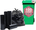 40-45 Gallon Heavy Duty Black Trash Bags 100 Count 40in x 46in x 1.5mil - Unscented Garbage Bags for Commercial Lawn Leaf and Contractor Use