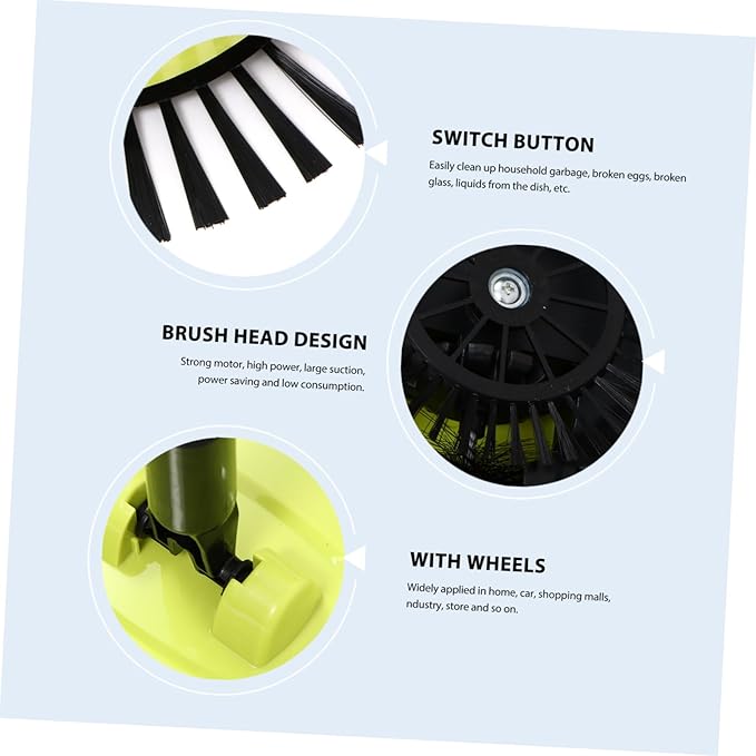 Hand Push Sweeper 360° Rotating Broom Dustpan for Easy Cleaning Random