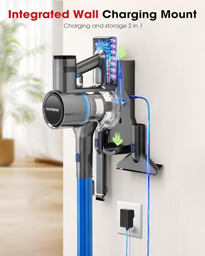 Cordless Vacuum Cleaners for Home G26 Vacuum Cleaner 45KPA Powerful Suction Up to 60 Minutes Tangle-Resistant Rechargeable Stick Vac with Wall Mount for Pet Hair Hardwood Floors