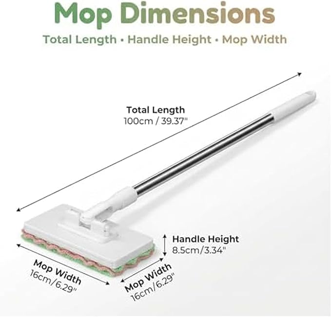 Clip to Grip Mop360 Swivel Floor Cleaner for Hardwood &amp Tile Hands-Free One-Button Release Use Any Cloth or Towel Wet &amp Dry Cleaning