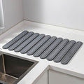 Stone Dish Drying Mat for Kitchen Counter Large Foldable Countertop Mat Quick-Dry Non-Slip Diatomaceous Absorbent Pad for Dishes Dinnerware Glassware &amp Cookware (Dark Grey 24(L)×16(W))