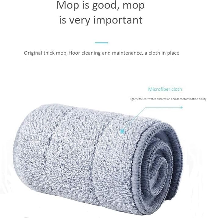 Professional Flat Floor Mop with 180° Rotation Automatic Reset Wet &amp Dry Cleaning for Wood Tile Laminate Floors – Stainless Steel Microfiber Cloth