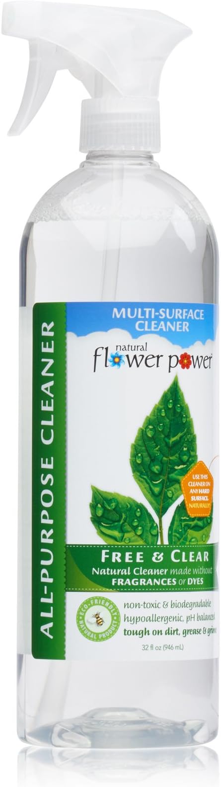 All-Purpose Cleaner Concentrate - Makes 32 Fl Oz Just Add Water - Multi-Surface Cleaning Spray Non-Toxic No Harsh Fumes or Chemicals Child &amp Pet Safe - Free &amp Clear (Unscented)