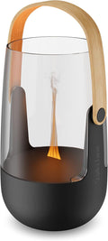 Stadler Form Aroma Diffuser &amp Lantern Sophie for indoors and outdoors diffuses essential oils of your choice illuminated with flame effect battery-operated up to 11 h black with bamboo handle