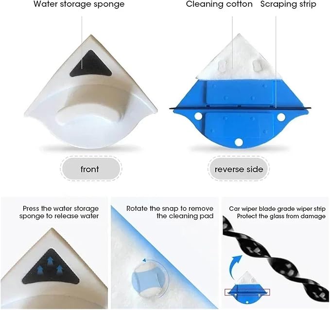 Double-sided Magnetic Glass Cleaning Brush Household Tool Suitable For Single Windows 3-10mm Thick(Red 3-10mm)