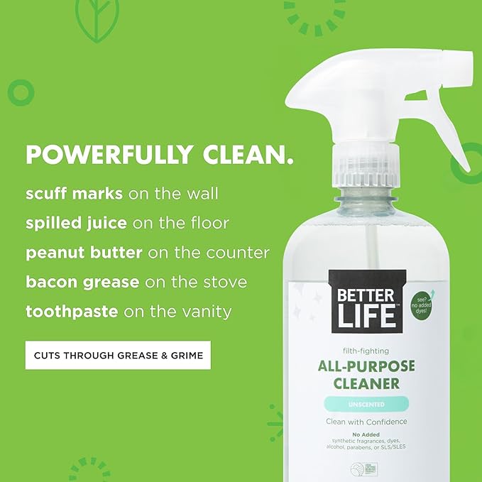 Better Life Toilet Bowl Cleaner 1-Pack + All Purpose Cleaner 24 Oz 1-Pack Unscented