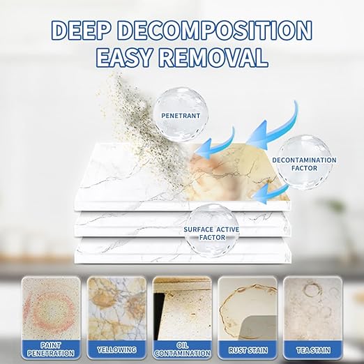 Granite Polishing Powder with Sponge Wiper &amp Glove Marble Etch Remover - Professional Cleaner Compound for Granite Marble Quartz &amp Stone | Restores Shine Removes Scratches &amp Etch