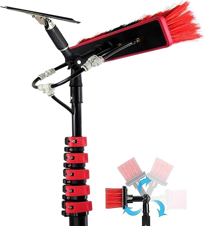 Telescopic Water Fed Pole Kit Window Cleaning Pole Brush HoseOutdoor Tall Window Cleaner Car Glass Solar Panel Cleaning SystemWater Fed Brush Extendable Pole Kit Washing Tool ( Size : 12FT/3.6M )