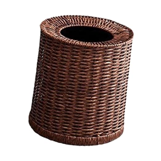 Trash Can Garbage Can Waste Basket Trash Bin Woven Wastebasket for Office Home Bedroom S