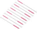 10Pcs 8 x3/8 Drinking Straw Cleaning Brush Nylon Cleaning Bottle Brush Pink