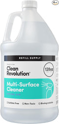 Clean Revolution Multi Surface Cleaner Refill Supply Non-Toxic Eco-Friendly &amp Plant-Based Ready to Use Spring Air 128 Fl Oz (Pack of 4)