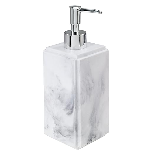 Avanti Linens - Soap Dispenser/Lotion Pump Resin Countertop Decor Marble Inspired Home Accessories (Catania Collection)