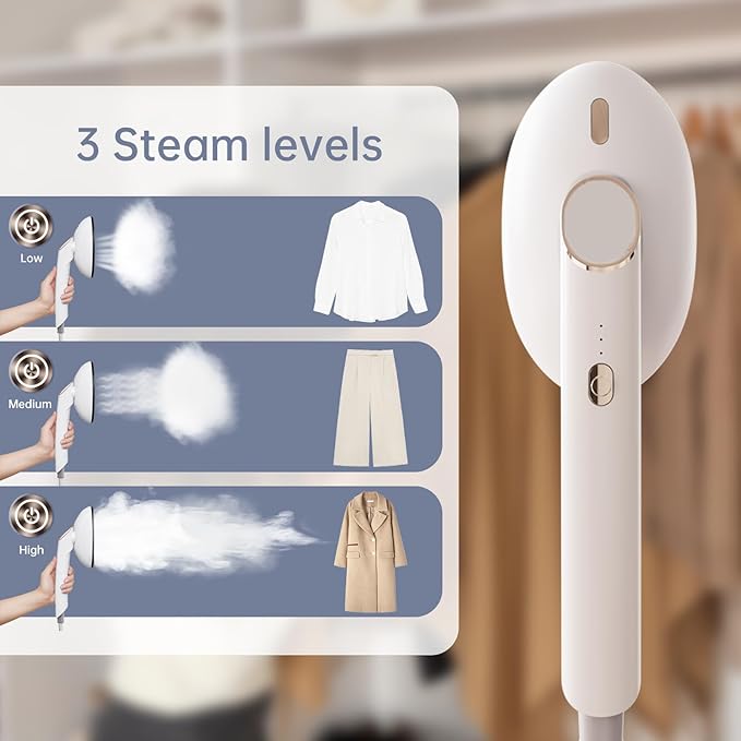 Steamer for Clothes 1500W Large Soleplate Clothes Steamer Iron Detachable 400ml Water Tank Garment Steamer Professional Steam Iron 20s Rapid Heat Up Fabric Wrinkles Remover and Auto-Off