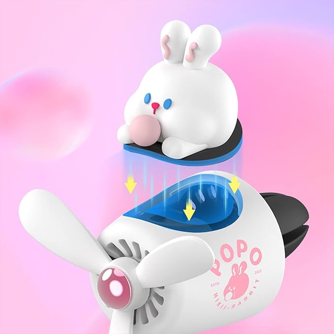 2 Pieces Car Air Fresheners Cute Bear Pilot Car Diffuser Propeller Air Outlet Vent Fresheners Suitable for Automotive Interior Decoration (Chubby)