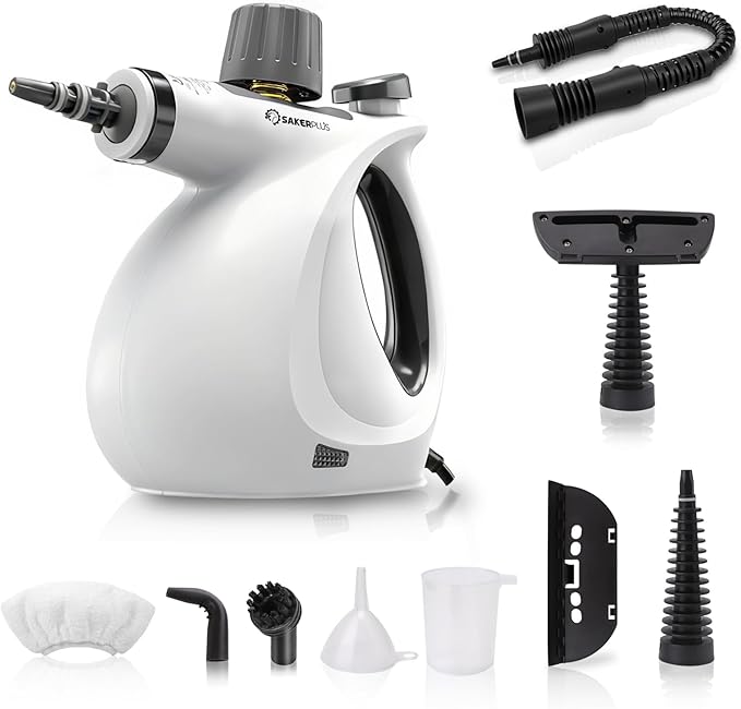 Steam Disinfection Cleaner Handheld Pressurized Steamer with 9-Piece Accessories for Multi-Surface Cleaning Natural Sanitization for Kitchen Floor (1 x Steam Cleaner Kit)
