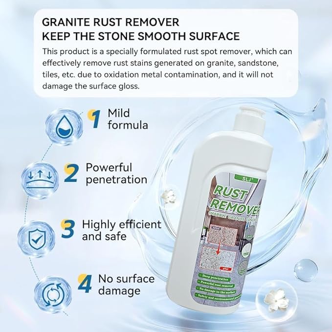 500ml Rust Stain Remover Marble Cleaner Tile Rust Remover Granite Care Agent Nature Stone Care Agent - Professional and Powerful in Removing Rust From Granite Tile and Marble