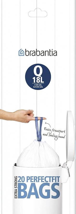 Brabantia Bin Liners 18 L - Size Q 20 Bags