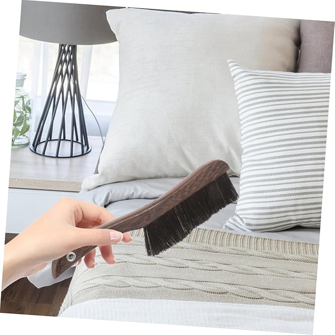 MERRYHAPY 2pcs Wooden Handheld Broom Brush with Soft Bristles for Gentle Cleaning of Furniture Instruments and Keyboards Lightweight and Portable Dust Brush for Home and Office Use