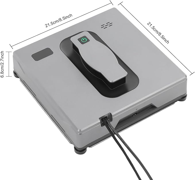 110V Electrical Windows Cleaning Robot Automatic Window Vacuum Cleaner Smart Window Glass Vacuum Cleaner with Remote and APP Control with Dual Water Spray (Silver Grey)