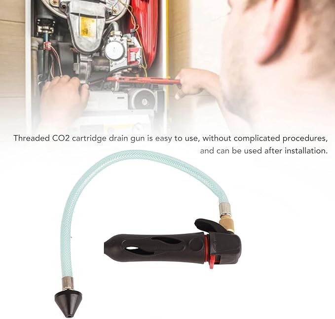 Co2 Cartridge Drain Gunss Portable Air Conditioner Cleaner Blasterss Opener Kit Threaded Co2 AC Drain Gun with Flexible Hose