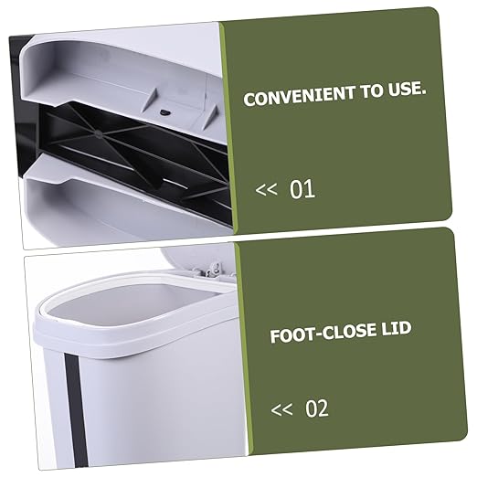 BESTOYARD 2.6 Gallon Garbage Can Bathroom Trash Cans with Lids Narrow Wastebasket Recycling Bin Trash Can Waste Container Compost Bin Trashcans Waste Basket Office Pp Laundry Basket Rectangle