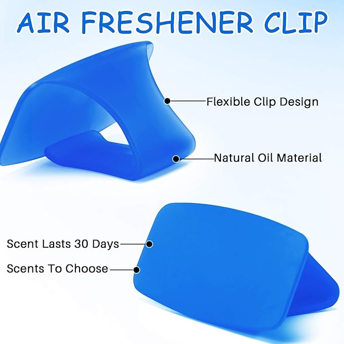LemonRoad 12 Pack Toilet Bowl Deodorizer Rim Hanger Air Freshener Fruity Scent Toilet Bowl Fresheners for Bathroom Car Wardrobe (Blue)