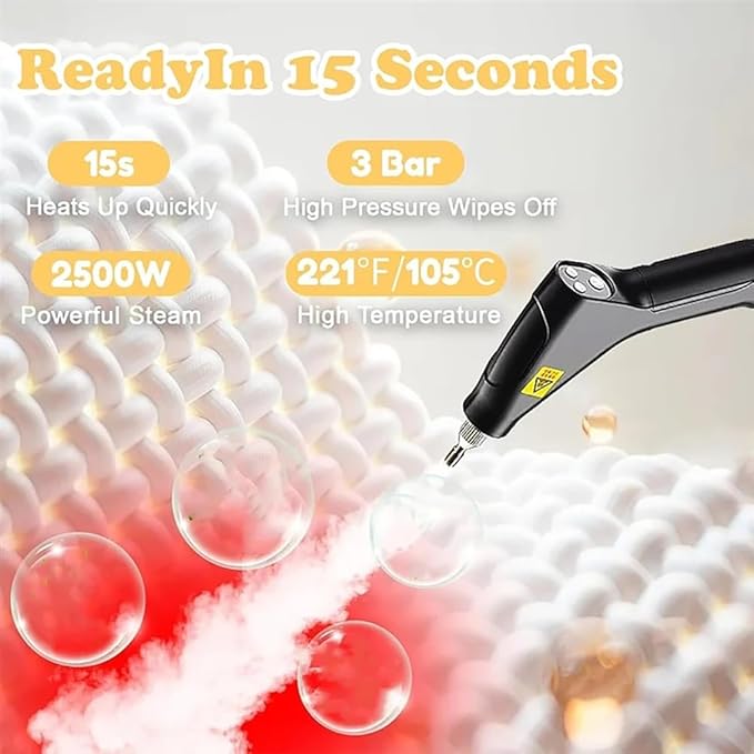 Steam Cleaner for Home &amp Car Detailing 2500W Handheld High Pressure Steamer for Cleaning Portable Car Steamer for Home Kitchen Tile Floor Couch CleaningOrange