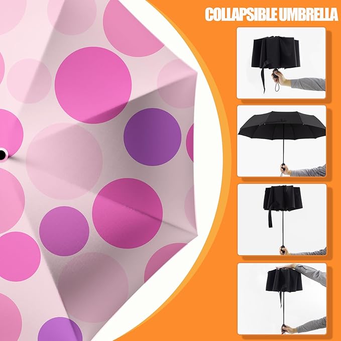 Small Compact Travel Automatic Folding Umbrella for Women Portable Lightweight Rain Wind UV Sun Shade