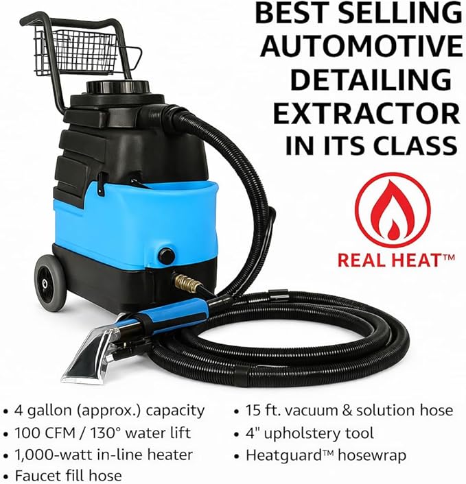 Mytee S-300H Heated Carpet Extractor with FREE RMC Enviro Care Carpet &amp Upholstery Cleaner – Portable Spot &amp Upholstery Cleaning Machine