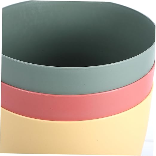 3pcs Small Plastic Trash Cans Lidless Wastebaskets for Office Bedroom Living Compact PP Garbage Bins for Paper and Sundries Storage Space Saving Home Recycling Bins