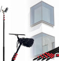 Telescopic Glass Cleaner Photovoltaic Cleaning Telescopic Rod 3.6m-10.8m Multi-Purpose Water Spray Brush with Scraper Can Clean Windows and Solar Panels5.4M/18FT