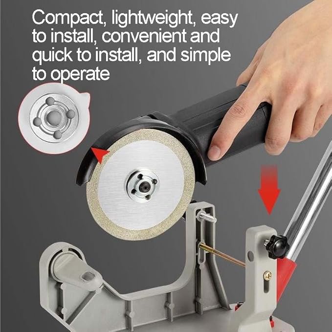 Tile Grout Cleaning Machine with Angle Grinder Adjustable Frame &amp Blades Set 45.5cm Push Rod for Standing Operation Includes Standard &amp Premium Cutting Discs