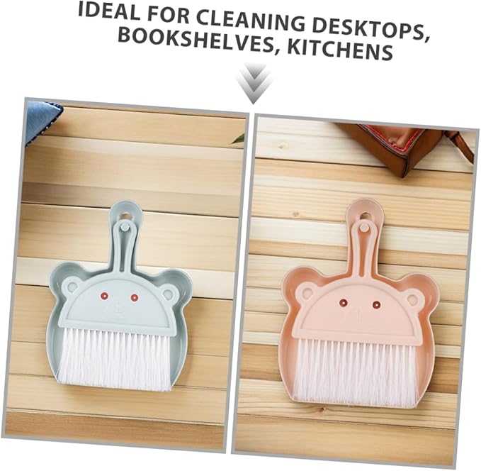 Small Broom and Dustpan Set 6pcs Mini Desktop Cleaning Brush Combo Portable Handheld Dustpan and Brush for Keyboard Bookshelf Office and Home Use