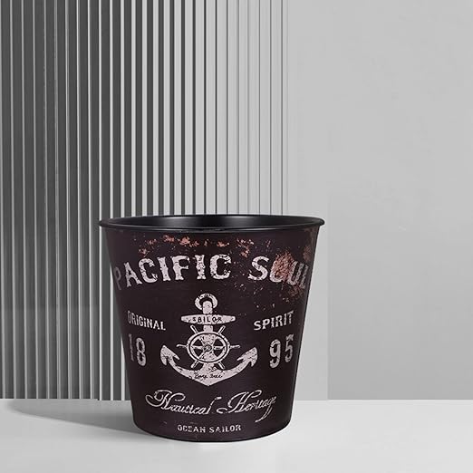 Alipis Home Trash Bin Large Capacity Iron Waste Basket Decorative Waste Paper Bucket for Living Room