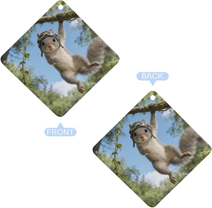 5PCS Car Air Freshener Hanging Personalized Double Sided Squirrel Swinging Car Fresheners Long Lasting New Cars Scents Cute Automotive Freshies for Closets Drawers (tea)