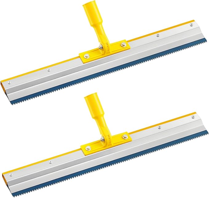 2 Pack 22 Notched Squeegee for Epoxy with 5mm Serrated Blade for Self Leveling Cement Urethane Epoxy Floor Tools