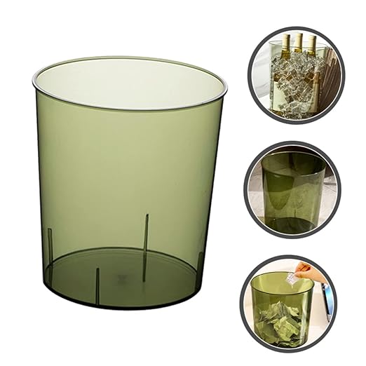 VICASKY Large Capacity Clear Trash Can for Home and Office Multi Function Wastebasket for Bathroom Kitchen Bedroom Simple Stylish Design and Sturdy Paper Bucket for Household Use