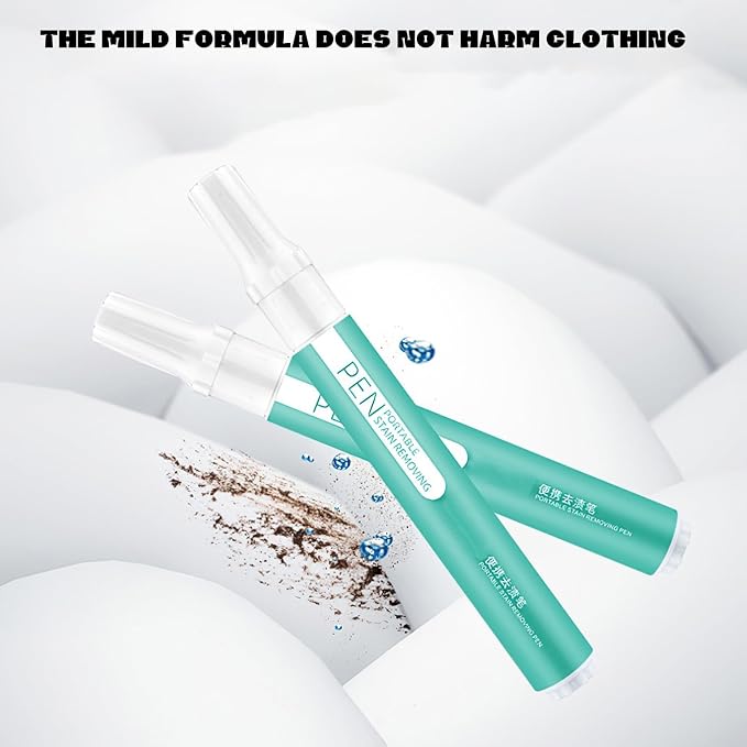 Portable bleach pens for clothes 2-Pack Instant Stain and Grease Remover Ideal for On-The-Go Laundry Clean-Up Safe for All Fabric Types