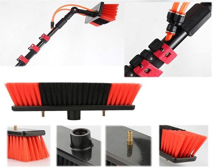 Water Fed Pole Kit &amp Outdoor Window Cleaner Window Glass 3.6M/5.4M/6M/7.2M/9M/11M Telescopic Extension Pole Cleaning Kit for Photovoltaic Panel Cleaning Trucks20FT/6M