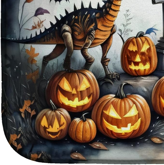 Caroline's Treasures DAC2240DDM Dinosaurs Spooky Halloween Dish Drying Mat Absorbent Dish Drying Mat Pad for Kitchen Counter Dish Drainer Mat for Countertop 14 x 21 Multicolor