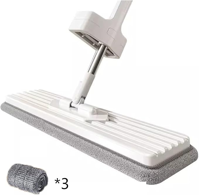 Lazy Mop 36cm Hand Free Washable Foldable Storage 360° Spinning Self Twisting Cleaning Easy Swap Microfiber(Mop-2pcs Cloth)