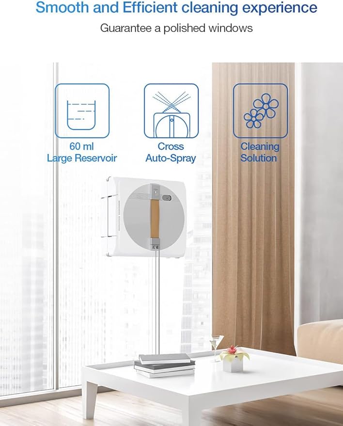 Window Cleaning Robot Intelligent Cleaning Robot Glass Cleaner with Dual Cross Water Spray Smart Path Planning
