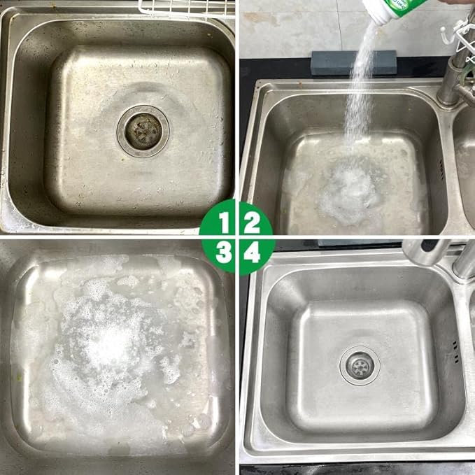 4pcs Pipe Dredge Bubble Bombs Drain Cleaner Powerful Sink and Drain Cleaner Portable Powder Cleaning Tool Super Clog Remover Powder Agent for Kitchen Toilet Pipe Dredging