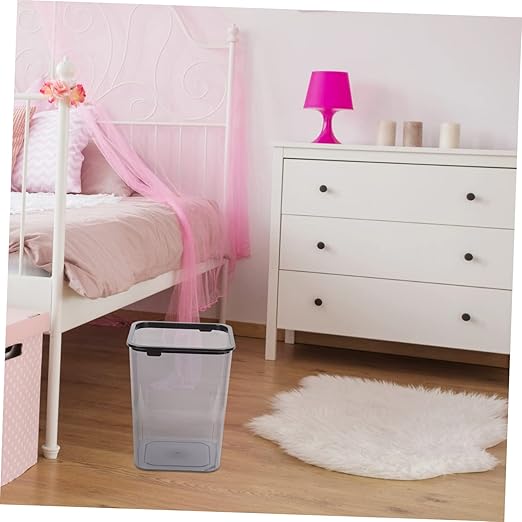 Square Trash Can 8 Gallon Waste Bin Plastic Wastebasket for Bedroom Bathroom and Office Use