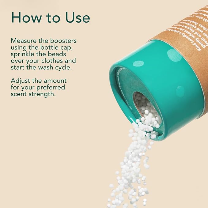 Kind Laundry In Wash Scent Booster Beads and Detergent Sheets - Ocean Breeze - 100% Plant Based - Natural Laundry Booster Beads &amp Detergent Sheets - Environment Friendly Odor Eliminator (60 Loads)