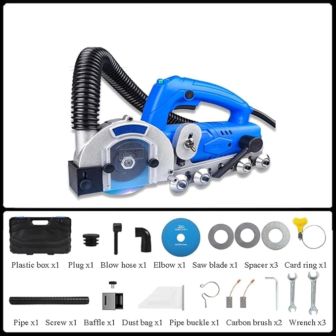 Industrial Electric Tile Crack Cleaner + Grout Removal Machine + 1200W Powerful Motor + Old Grout &amp Cement Removal + Commercial &amp Household Tile Renovation Projects 2*sawblade