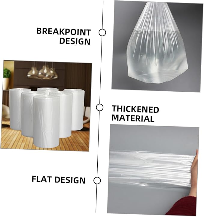 Thickened Plastic Trash Bags Roll 6 Rolls 45x50cm Disposable Garbage Bags for Bedroom Kitchen Bathroom Home Use