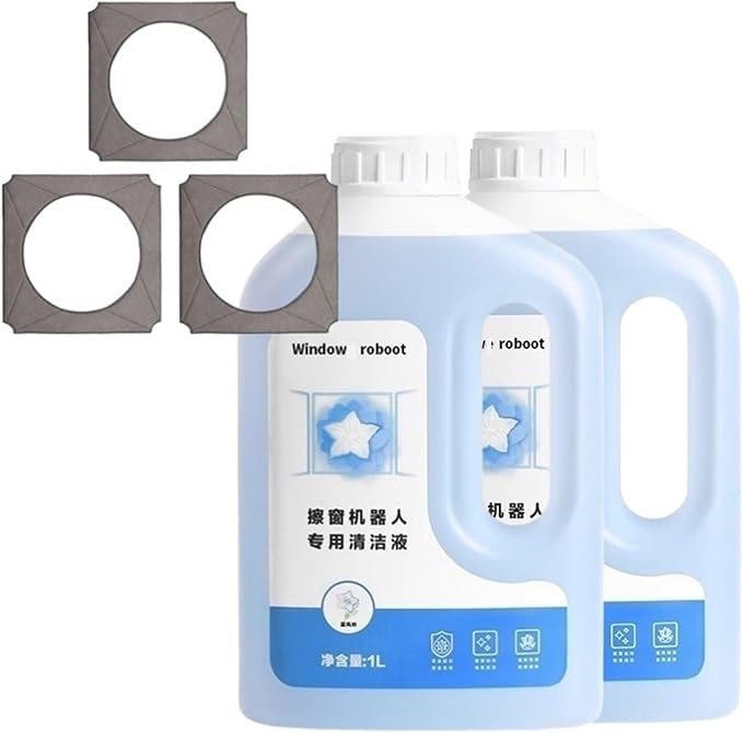 Window Cleaning Robot Cleaning Solution And Mopping Pads Compatible With Ecovacs Winbot W930/ 950 Replacement Accessories(B)