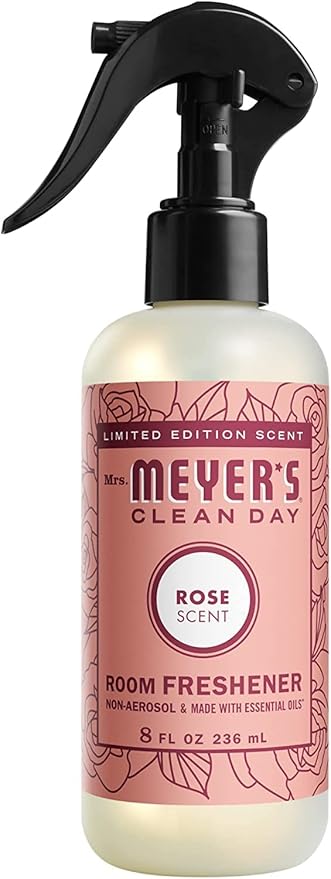Mrs. Meyer’s Clean Day Room Freshener Spray Rose Scent Limited Edition Scent Contains Essential Oils (8 Fl Oz (Pack of 8))