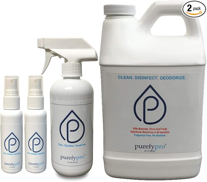Purefypro Disinfectant Package - Kills 99.9999% Viruses Norovirus HIV Monkeypox and Drug Resistant Germs. No Rinse No Residue. Suitable for All Surfaces.